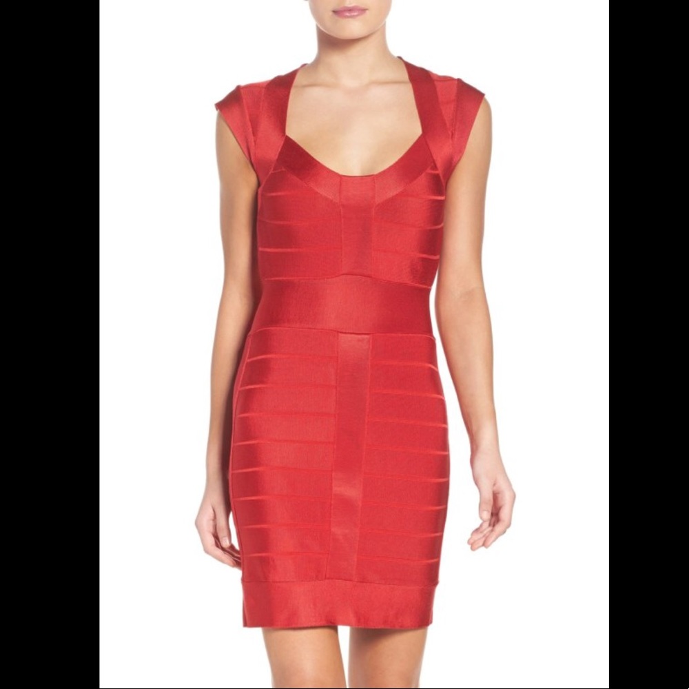 French Connection Red Bandage Dress